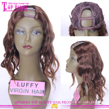 #6 Cheap Natural Body Wave 100% Remy Human Peruvian Hair U Part Wig